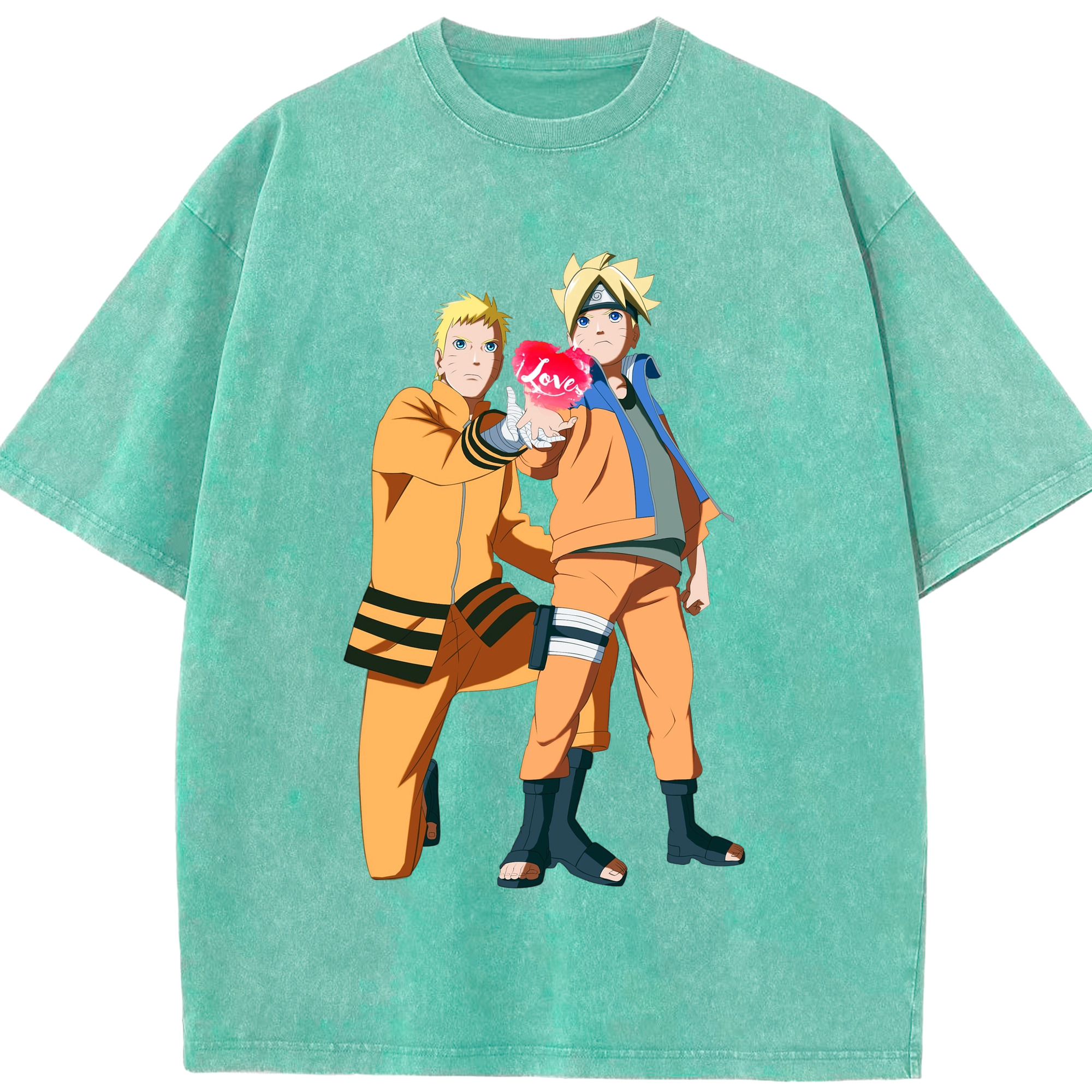 （画像用） NARUTO -ナルト- うずまき ボルト Uzumaki Boruto 綿100% ヴィンテージ風 半袖Tシャツ（フロントプリント）